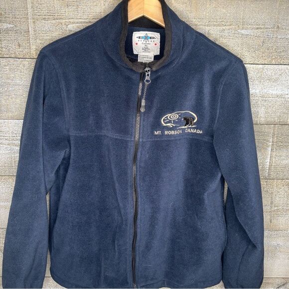 EXP Designs women small Mt Robson Canada bear nature zip up fleece jacket - Picture 1 of 4